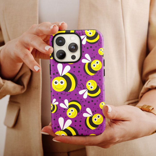 Lila Bumblebees iPhone | iPhone 14 Fodral-Mate (Skapare uppladdad)