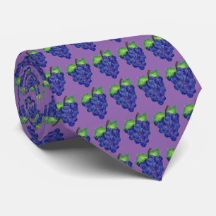 Lila Bunch of Grapes Fruit Grape Print Food Tie Slips