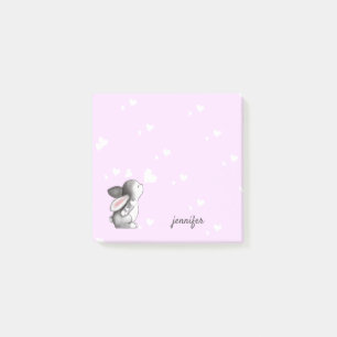 Lila Bunny Heart Post Post-it Block