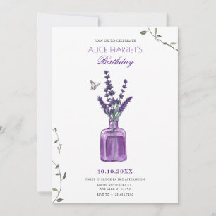 Lila buquet lavender inbjudningar