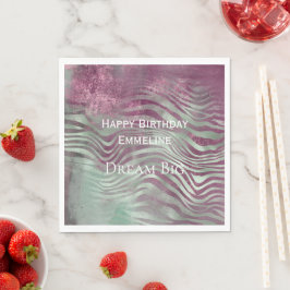 Lila Burgundy Aqua Mint Zebra Pappersservett