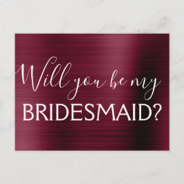 Lila Burgundy Elegant... Du blir min Bridesmaid Inbjudan Vykort