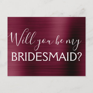 Lila Burgundy Elegant... Du blir min Bridesmaid Inbjudan Vykort
