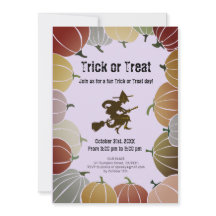 Lila Bus eller godis Spooky Flies Witch Pumpkins