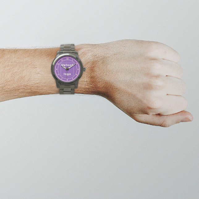 Lila Business Brand on Manar Watch Armbandsur (Your business logo with purple background on men's watch.)