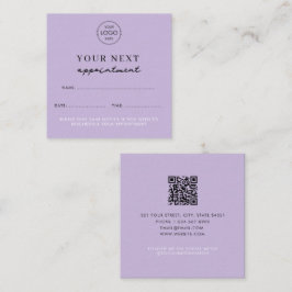 Lila Business Logotyp Beauty-avtalskort Fyrkantigt Visitkort