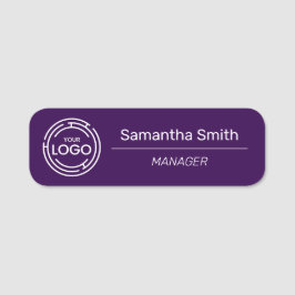 Lila Business Logotyp Employee Namnbricka