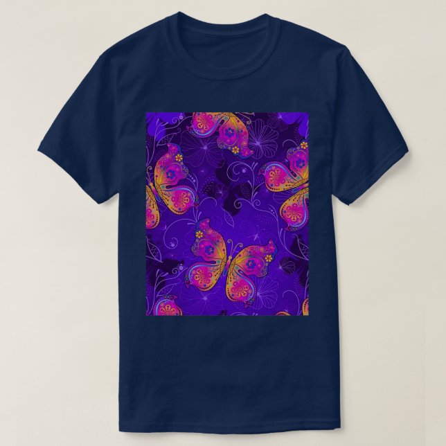 Lila Butterflies 18 T Shirt (Design framsida)