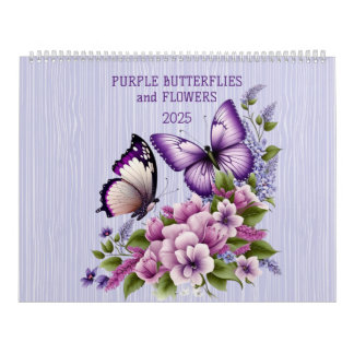 LILA BUTTERFLIES AND FLOWERS 2025 KALENDER