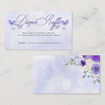 Lila Butterflies Baby Shower Diaper Raffle