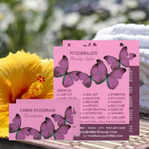 Lila Butterflies, Beautician, Beauty Salon Visitkort