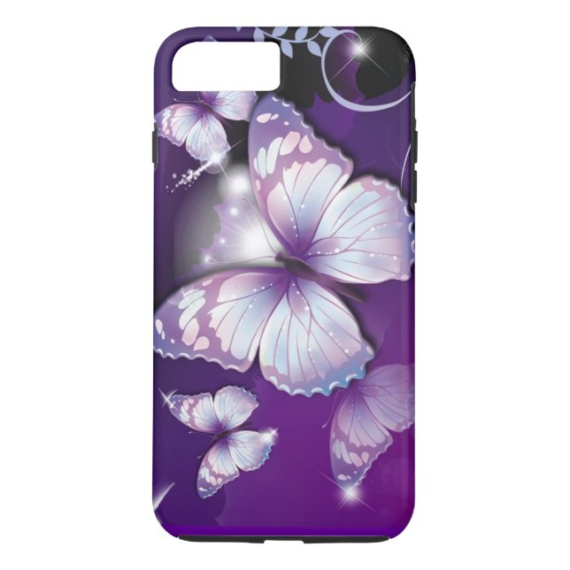 Lila Butterflies Case-Mate iPhone Skal (Baksida)