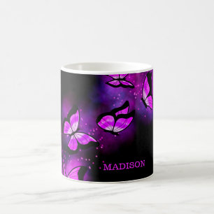 Lila Butterflies Coffee Mugg