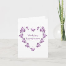 Lila Butterflies Design Bröllop Acceptance