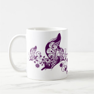 Lila Butterflies Kaffemugg