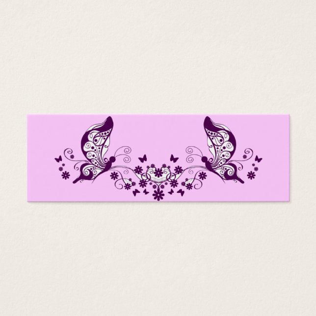 Lila Butterflies Litet Visitkort (Framsidan)