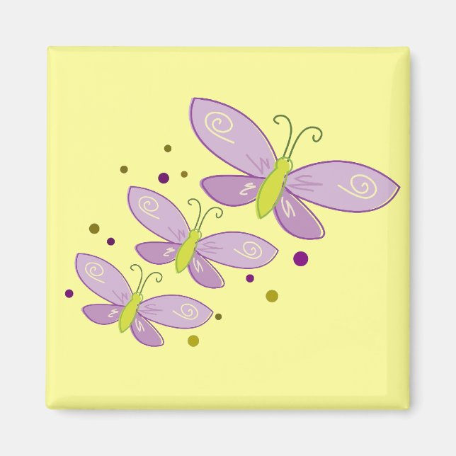 Lila Butterflies Magnet (Framsidan)