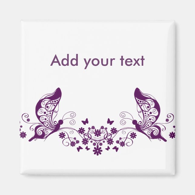 Lila Butterflies Magnet (Framsidan)