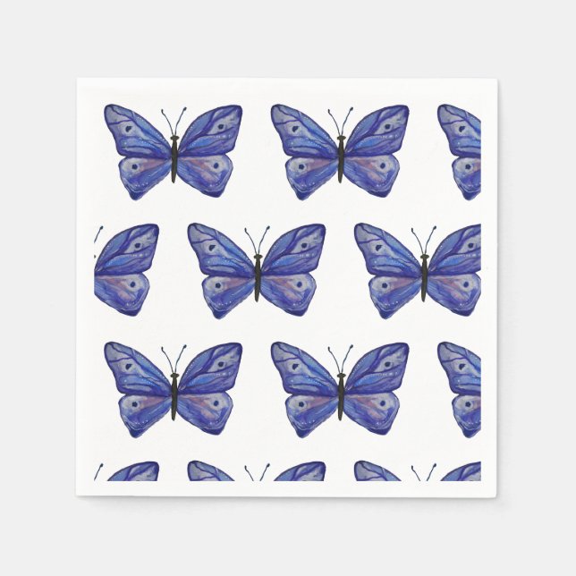 Lila butterflies Napkins Pappersservett (Framsidan)