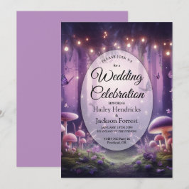 Lila Butterflies och Starlit Himmel Bröllop Inbjudningar