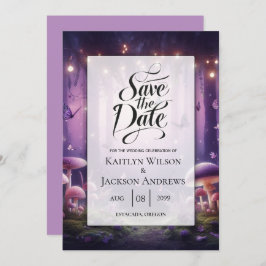 Lila Butterflies och Starlit Himmel Bröllop Spara Datumet