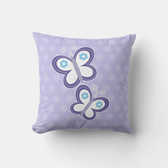 Lila Butterflies Pillow Kudde (Framsida)