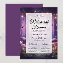 Lila Butterflies Starlit Himmel Rehearsal Dinner Inbjudningar
