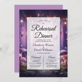 Lila Butterflies Starlit Himmel Rehearsal Dinner Inbjudningar