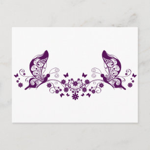 Lila Butterflies Vykort