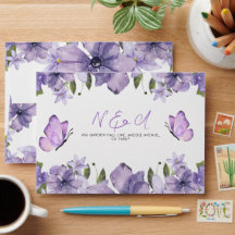 Lila Butterflies Watercolor Wildblomma