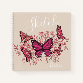 Lila Butterflies with Namn Sketchbook