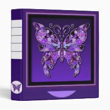 Lila Butterfly 31 3 Ring Binder