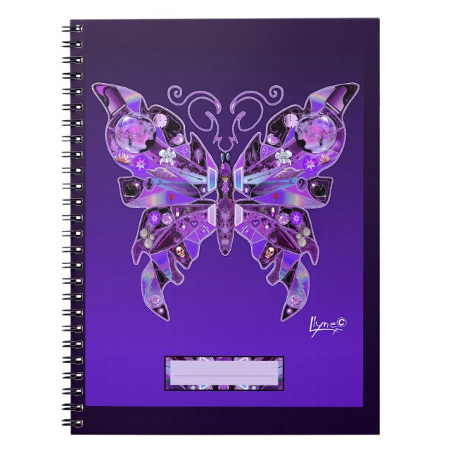 Lila Butterfly 31 bärbar dator Anteckningsbok (Framsidan)