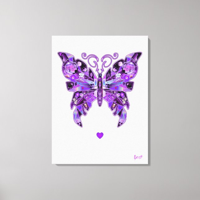 Lila Butterfly 31 bärbar dator Canvastryck (Framsida)