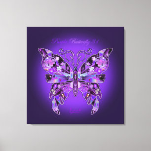 Lila Butterfly 31 bärbar dator Canvastryck