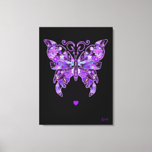 Lila Butterfly 31 bärbar dator Canvastryck