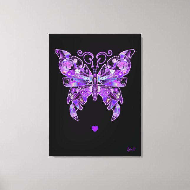 Lila Butterfly 31 bärbar dator Canvastryck (Framsida)