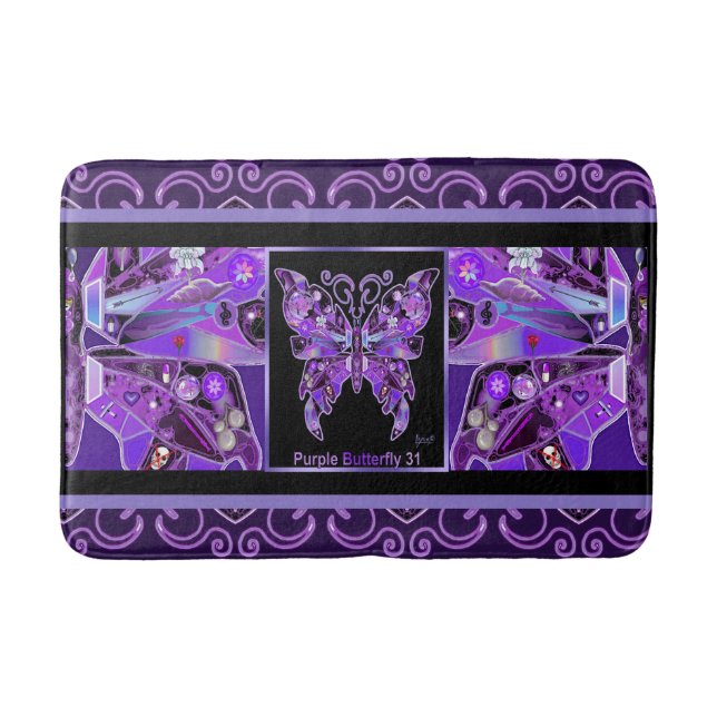Lila Butterfly 31 Bath Mat Badrumsmatta (Framsidan)
