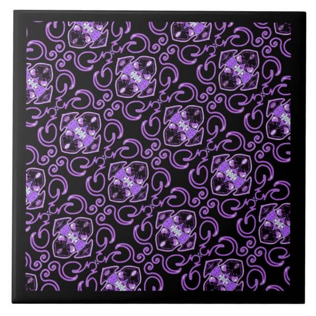 Lila Butterfly 31 Ceramic Tile Kakelplatta (Framsidan)
