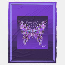Lila Butterfly 31 Fleece Blanket