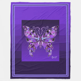Lila Butterfly 31 Fleece Blanket