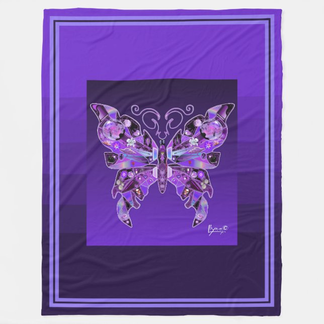 Lila Butterfly 31 Fleece Blanket (Framsidan)