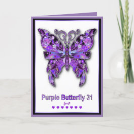 Lila Butterfly 31-födelsedagskort Kort