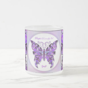 Lila Butterfly 31 Frostad Glasmugg