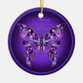 Lila Butterfly 31 Keramiska prydnadsämnen Julgransprydnad Keramik