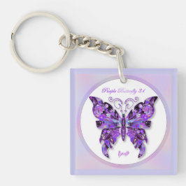 Lila Butterfly 31 Keychain