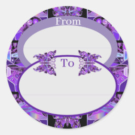 Lila Butterfly 31 klassisk, rund dekal Runt Klistermärke