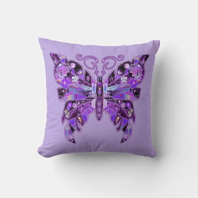 Lila Butterfly 31 Kudde (Framsida)