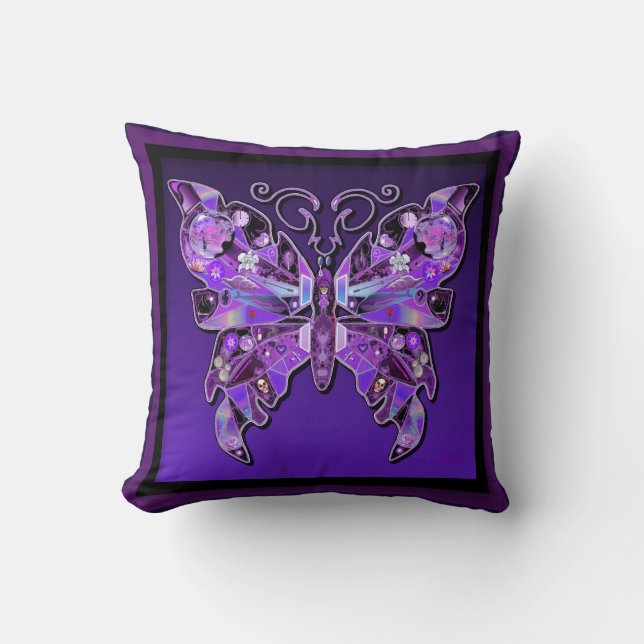 Lila Butterfly 31 Kudde (Framsida)