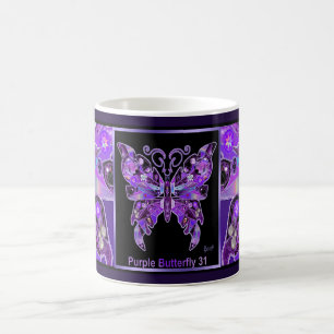 Lila Butterfly 31 Magisk Mugg